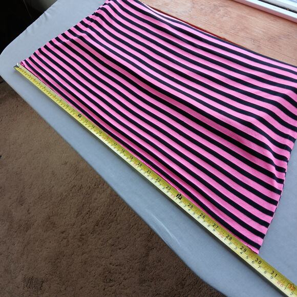 Just Love Hot Pink & Black striped T-shirt Dress 2X repaired comfy retro 90s - Picture 9 of 16